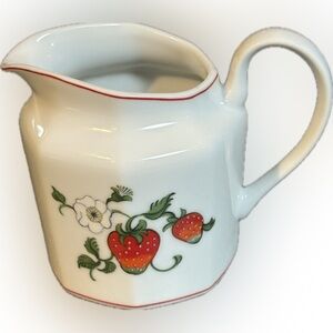Fitz and Floyd Strawberry Floral Ceramic Creamer